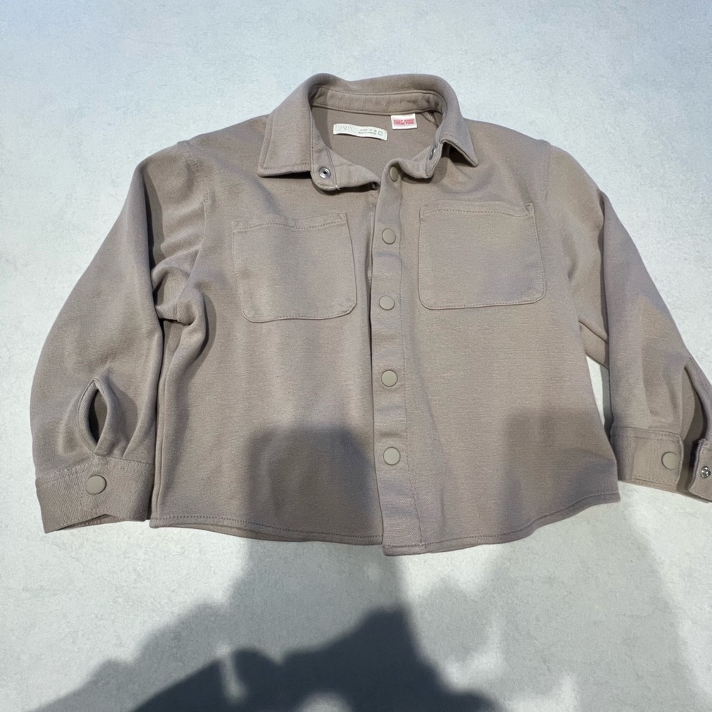 Zara Kids Taupe Button-Down Shirt